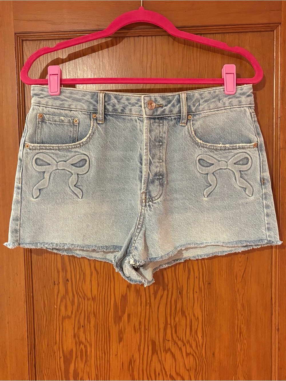 PacSun Festival Denim Shorts with Bow Appliqué